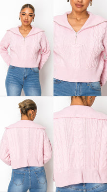 Aria knitted half zip up seater